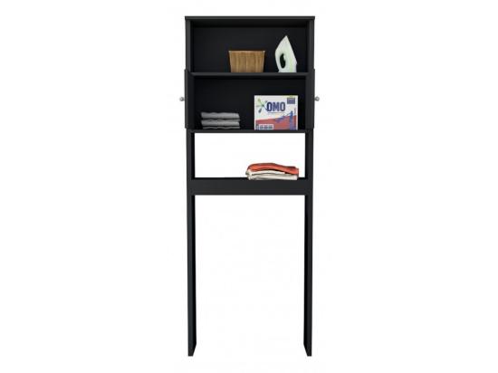 vente unique Armoire de Buanderie Lave-Linge 2 Portes Noir 3 Niches L 75 H 175 P 22 cm