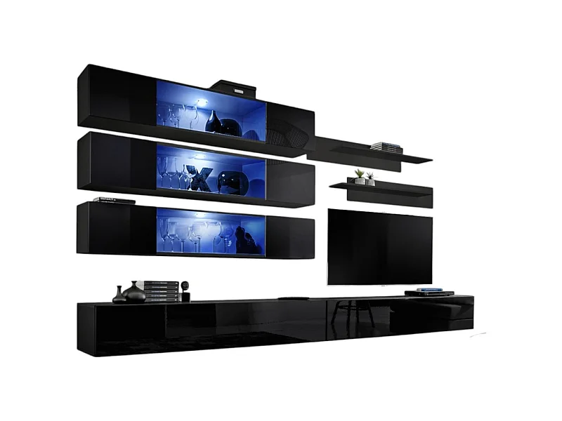Hängemöbel-Set mit LED aus der Kollektion FLY J3. Farbe Schwarz.