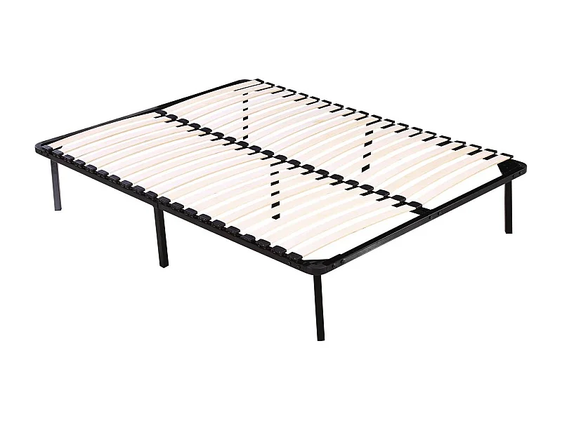 Cadre à lattes + pieds pour matelas de 160 x 200 cm - 20 lattes