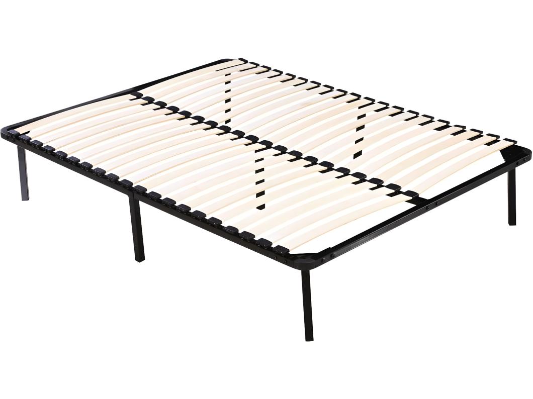 IJzeren lattenbodem met 20 houten latten voor matras van 160x200 cm en inclusief poten