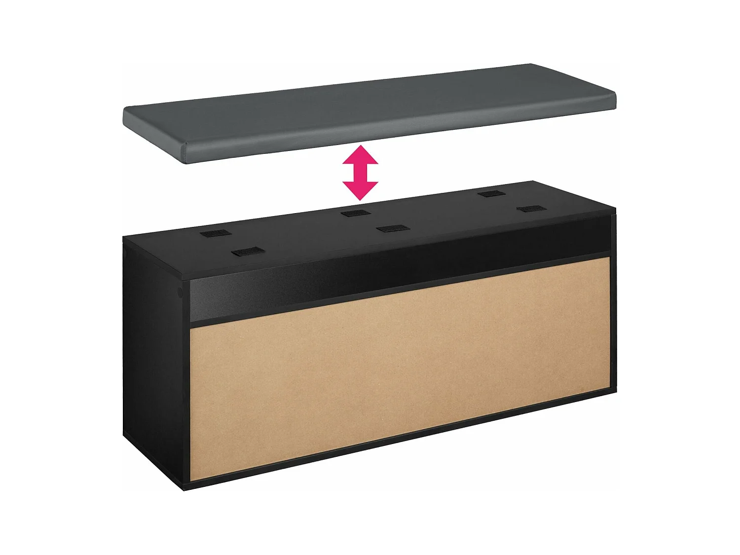 Sapateira com almofada de assento 104 cm preto 08_0000260