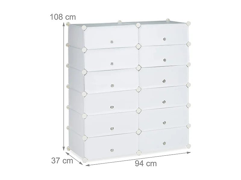 Meuble à chaussures étagère blanche 94 x 37 x 108 cm 13_0001634_2