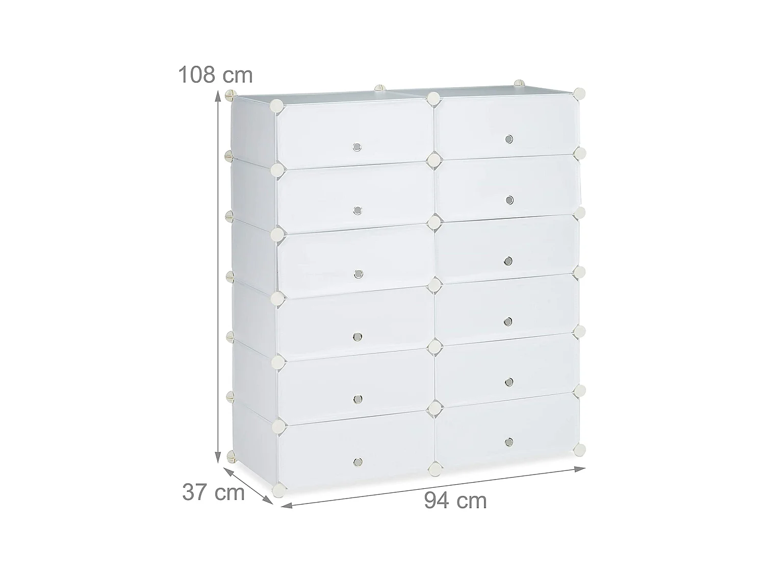 Armário de prateleira para sapatos com 12 armários 24 pares branco 13_0001634_2