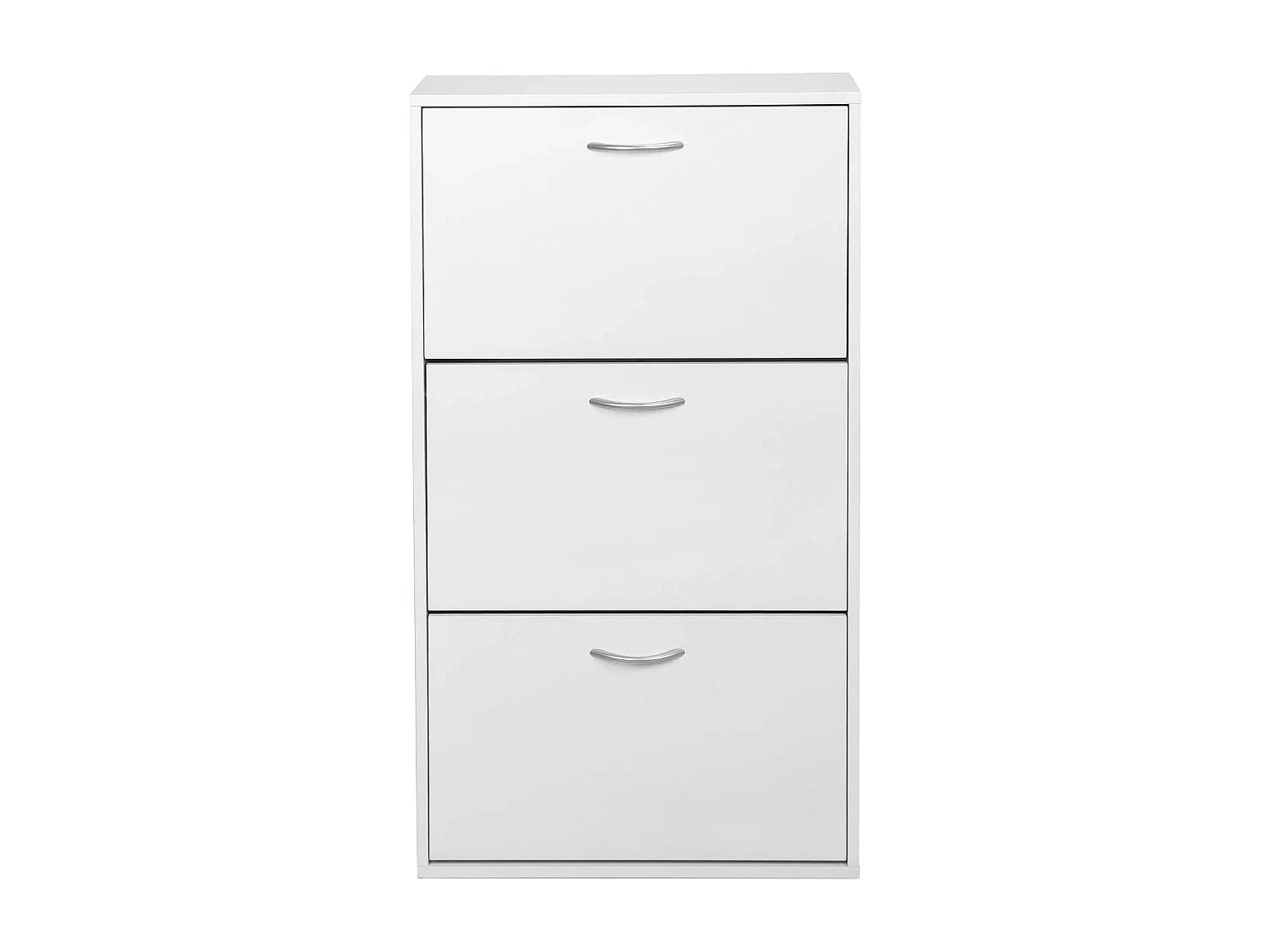 Zapatero 3 puertas abatibles 105 cm MDF Zapatero independiente o de pared mueble de almacenamiento para entrada blanco 01_0001120