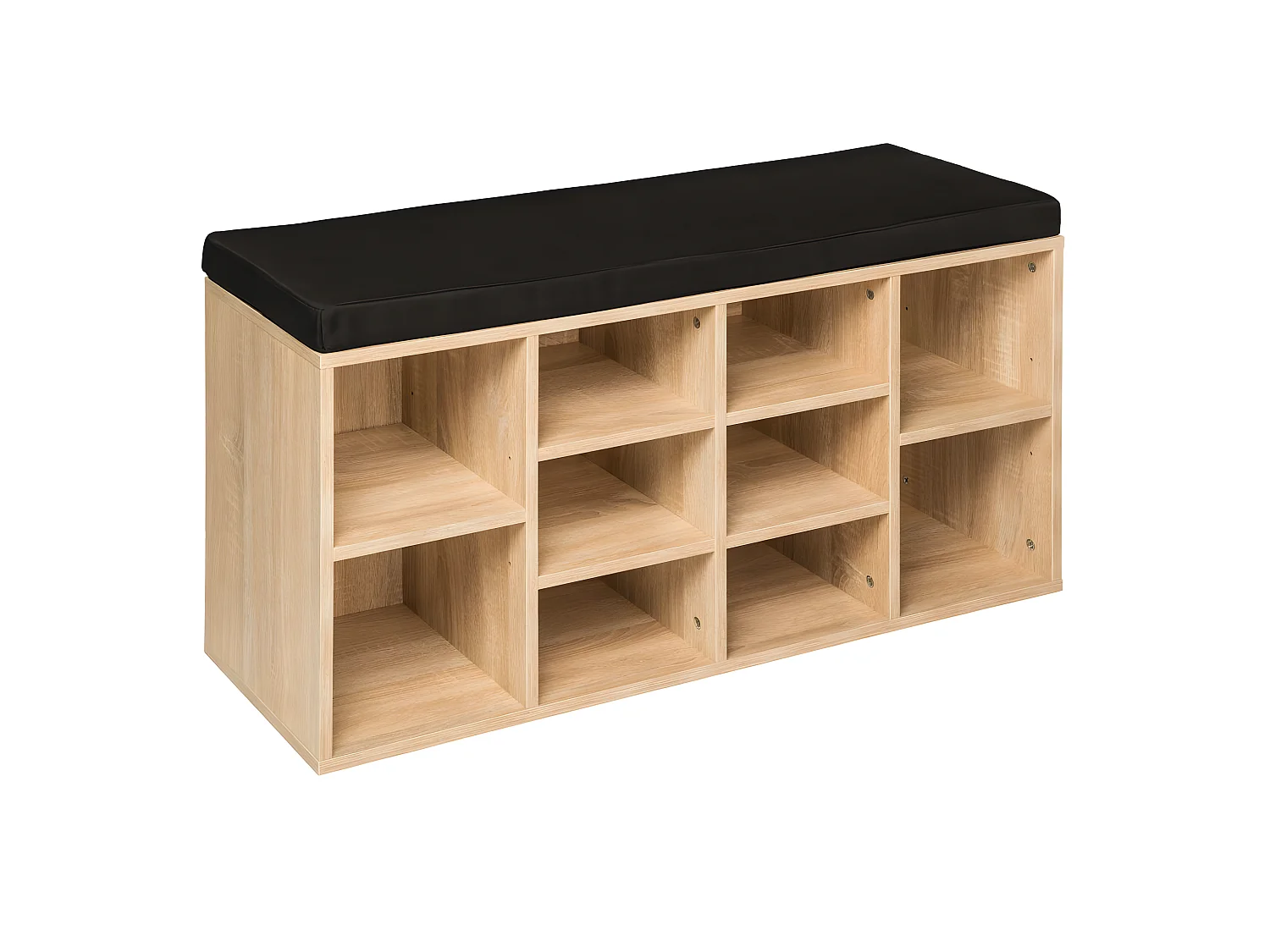 Zapatero estante mueble banco negro/roble marrón claro 2008151