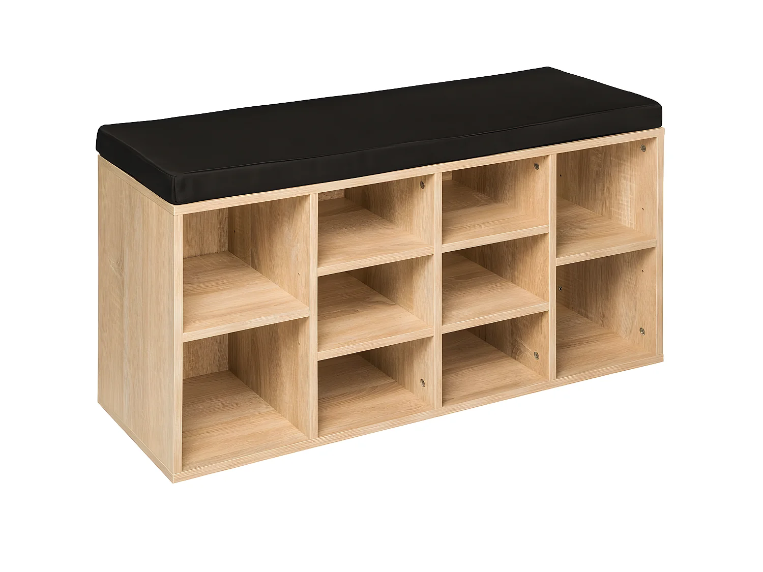 Zapatero estante mueble banco negro/roble marrón claro 2008151