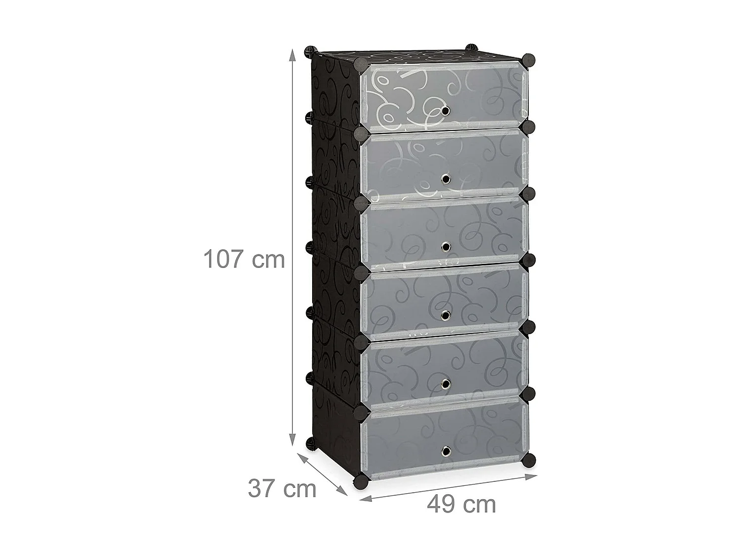 Armario estante mueble zapatero almacenamiento de plástico zapatos modulares 12 pares negro 13_0001661_3