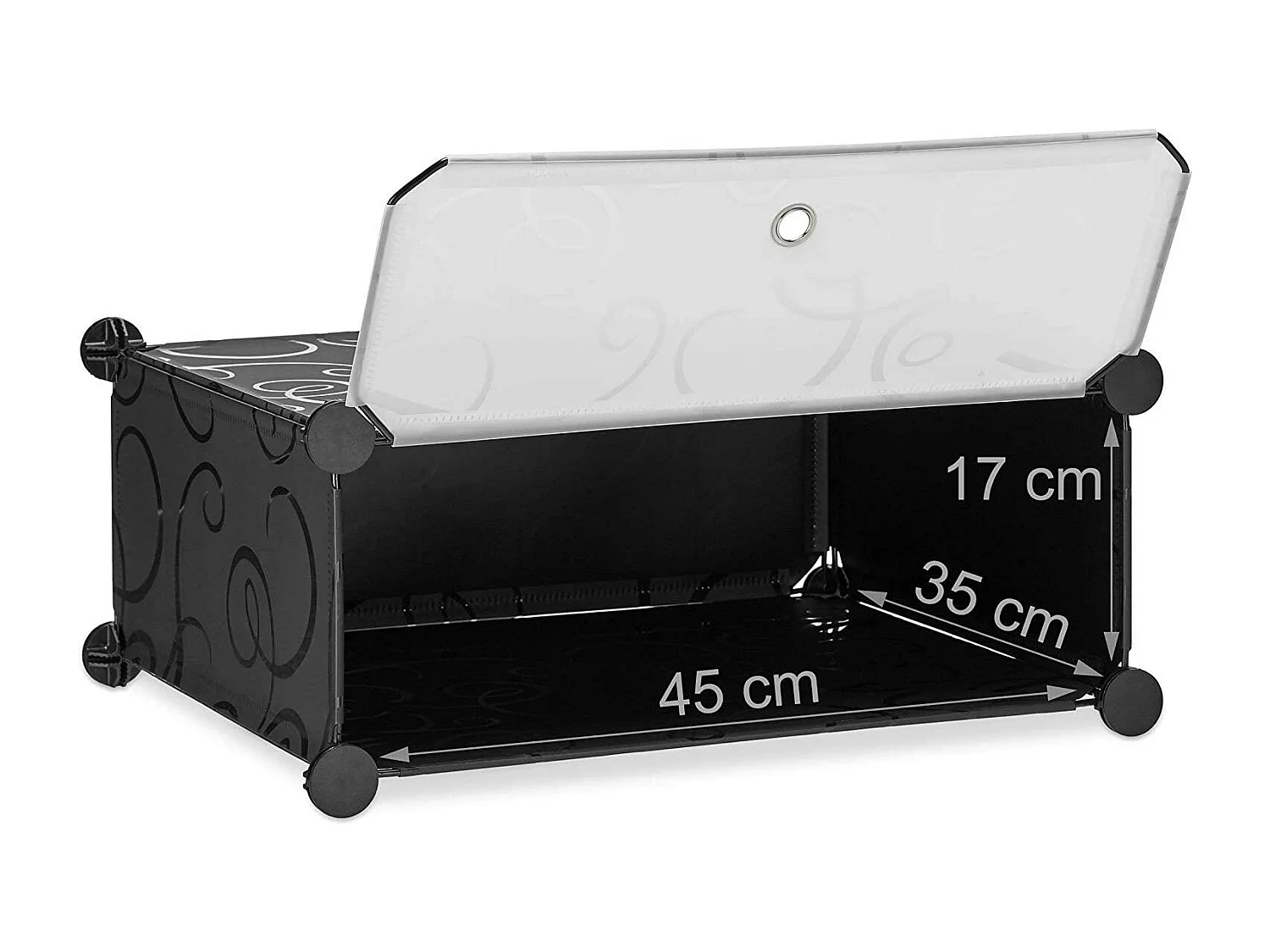 Armario estante mueble zapatero almacenamiento de plástico zapatos modulares 12 pares negro 13_0001661_3