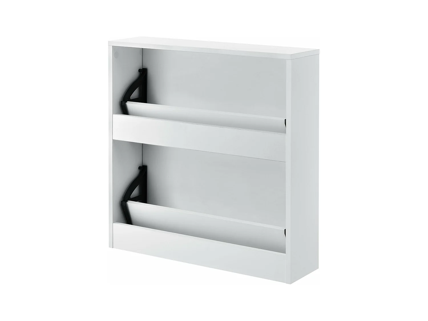Meuble à chaussure rangement effet bois blanche 63 x 17 x 67 cm 03_0002839