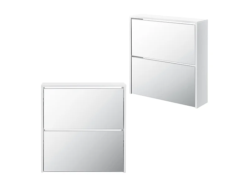 Meuble à chaussure rangement effet bois blanche 63 x 17 x 67 cm 03_0002839