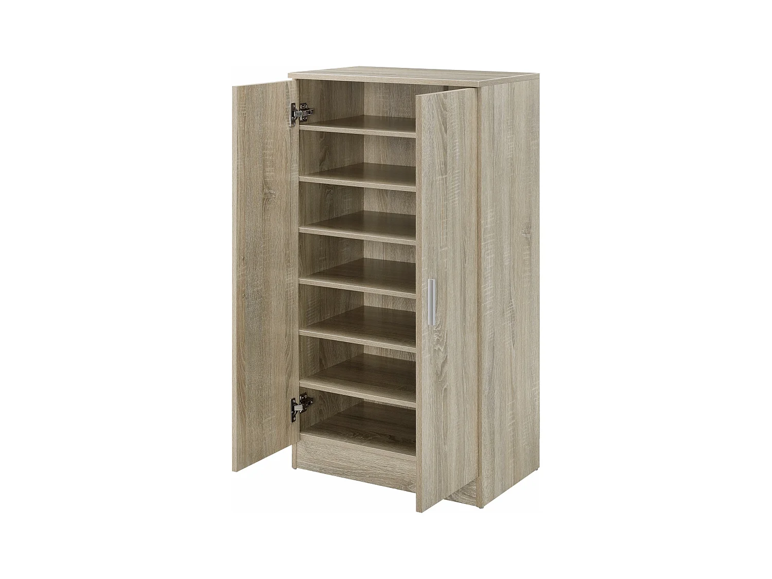 Scarpiera portascarpe con 2 ante e 7 ripiani 108 x 55 x 35 cm MDF effetto rovere 03_0002838