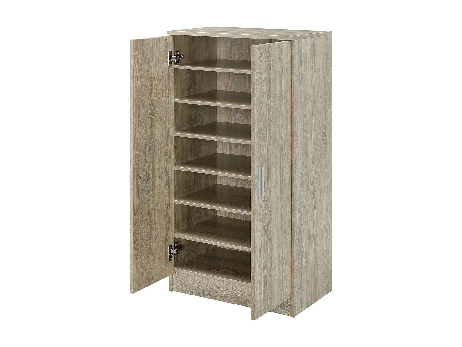 Meuble à chaussure rangement effet bois beige 55 x 35 x 108 cm 03_0002838