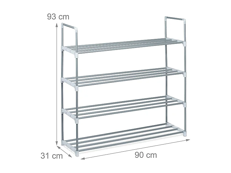 Meuble à chaussures en métal grise 90 x 31 x 93 cm 13_0001637