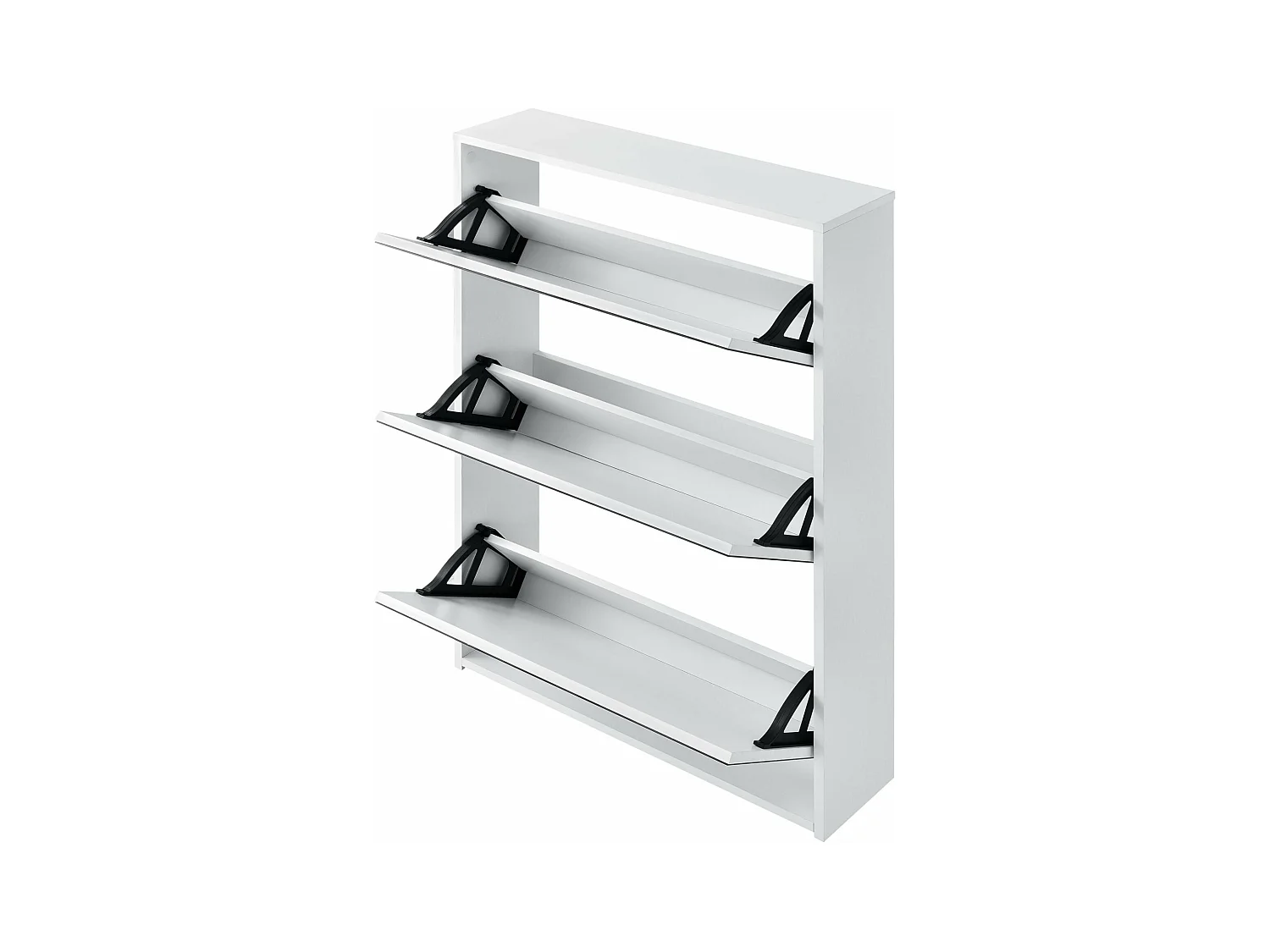 Zapatero zapatero para 9 pares de zapatos 3 superficies de almacenamiento de MDF con espejo 102,5 x 63 x 17 cm blanco 03_0002841