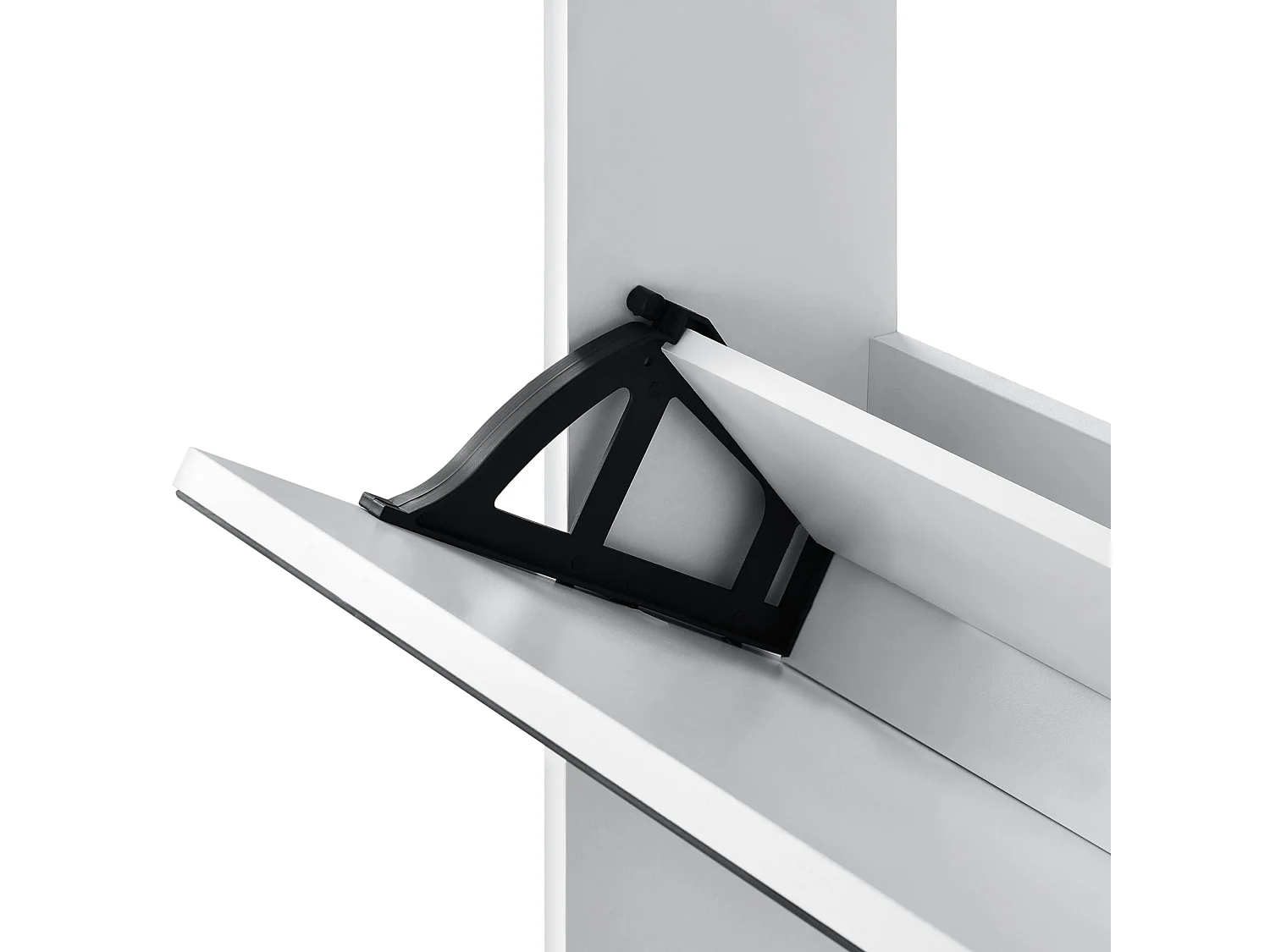 Zapatero zapatero para 9 pares de zapatos 3 superficies de almacenamiento de MDF con espejo 102,5 x 63 x 17 cm blanco 03_0002841