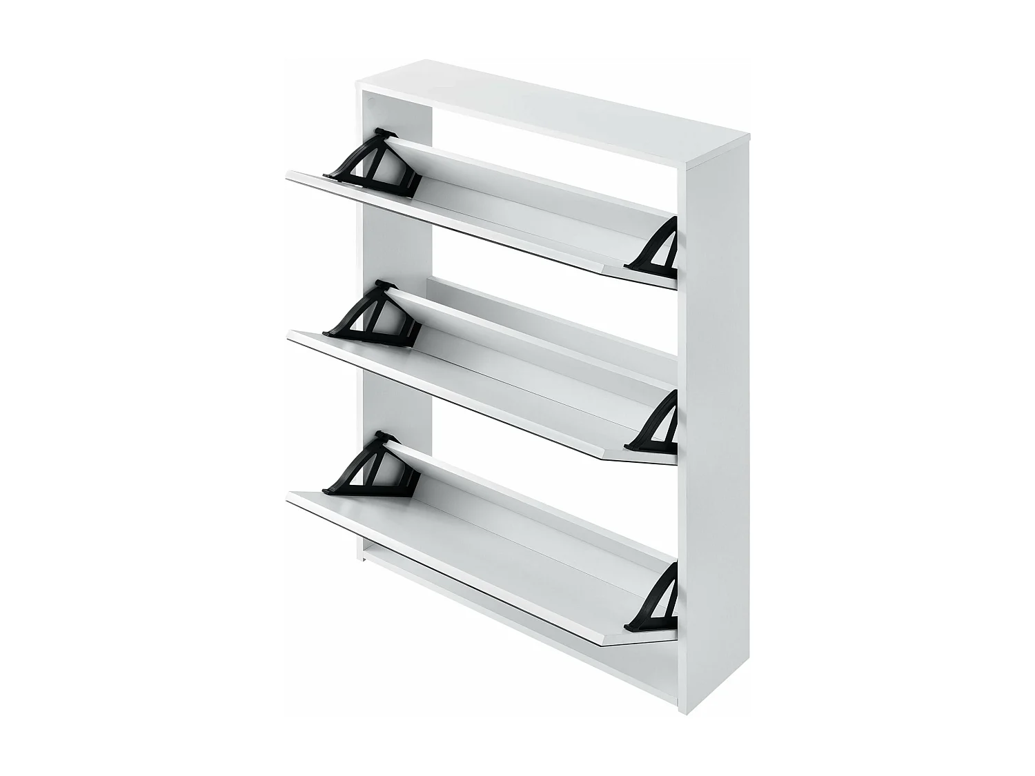 Zapatero zapatero para 9 pares de zapatos 3 superficies de almacenamiento de MDF con espejo 102,5 x 63 x 17 cm blanco 03_0002841