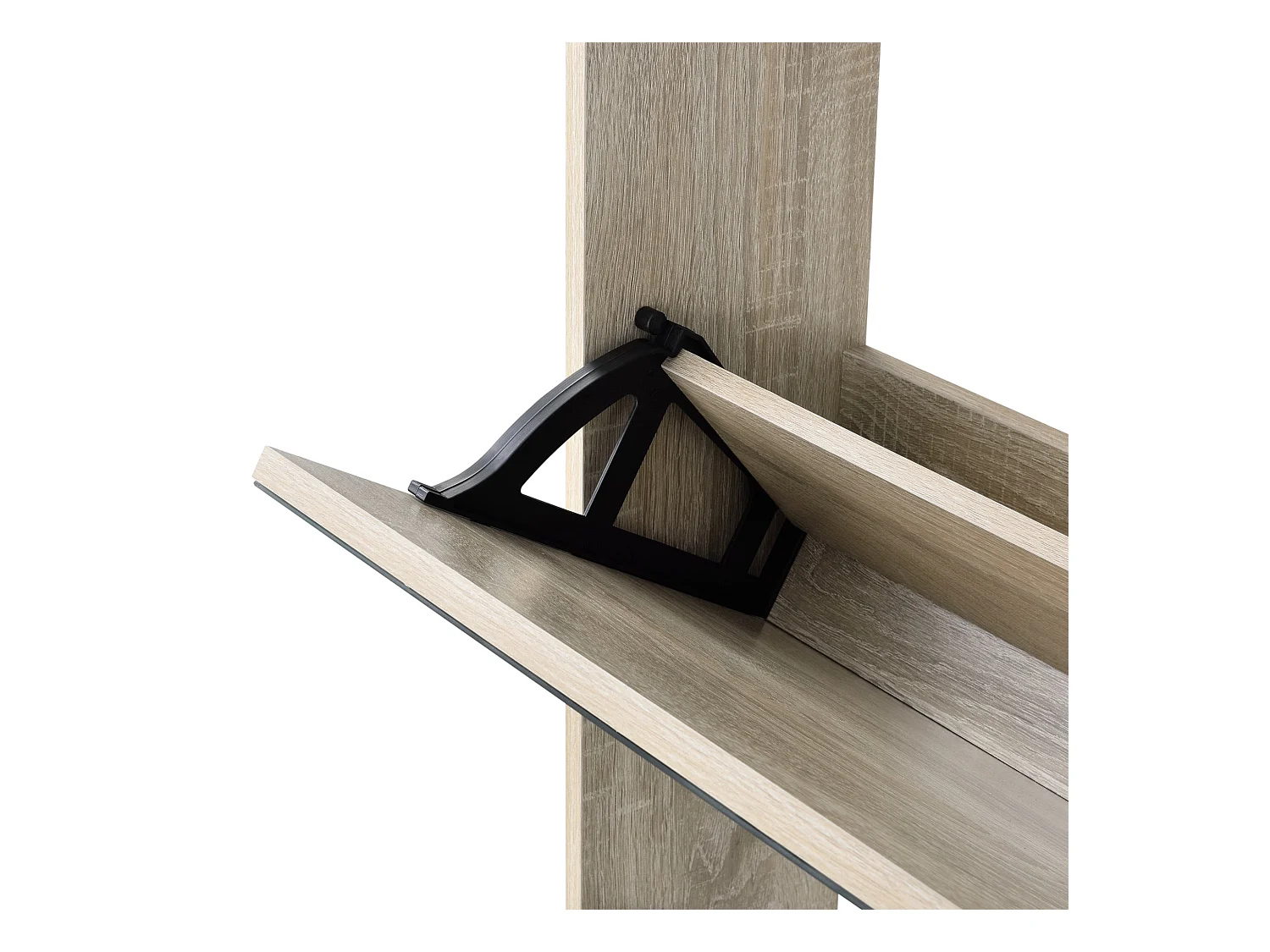 Meuble à chaussure rangement effet bois beige 63 x 17 x 102.5 cm 03_0002842