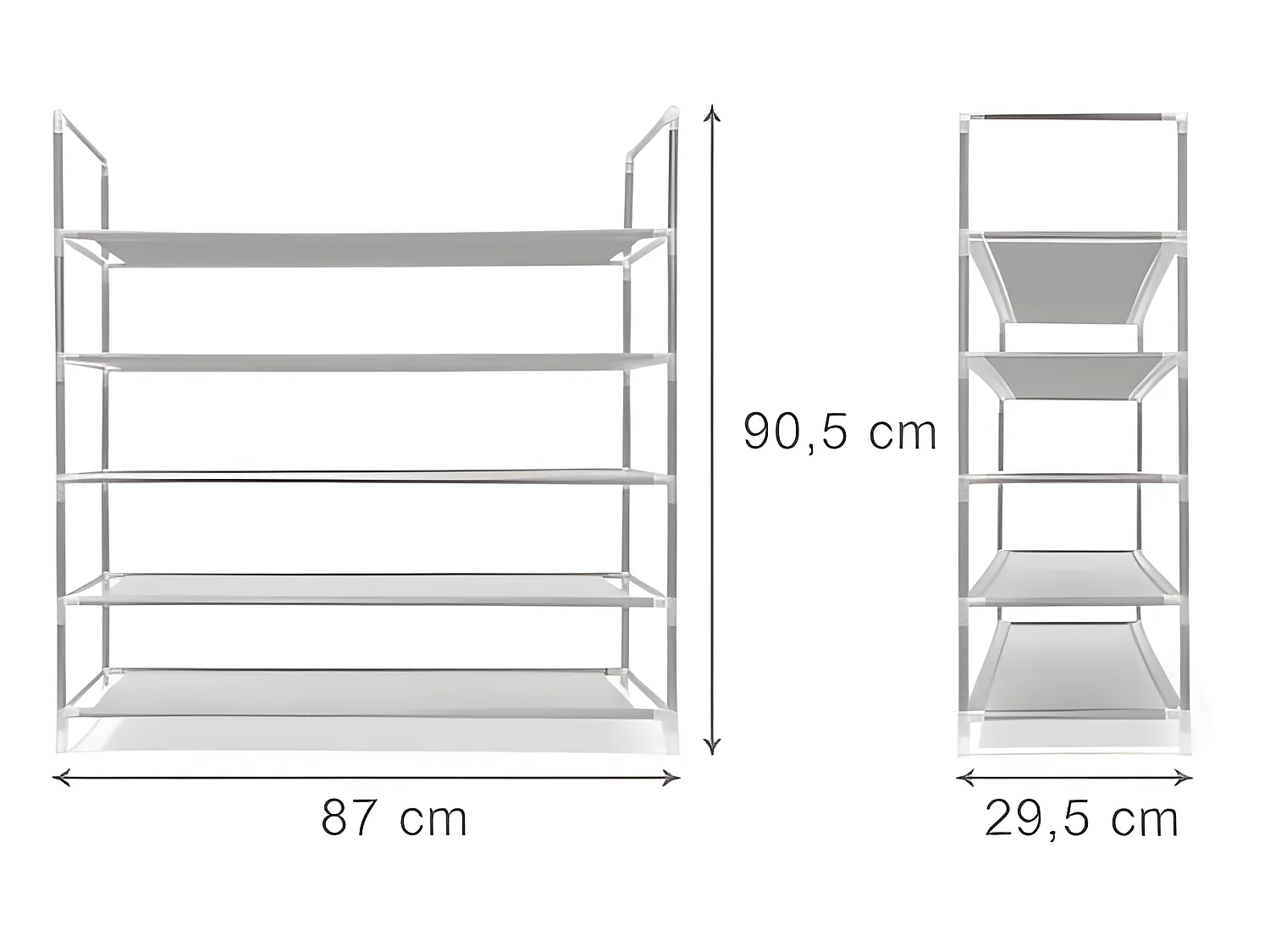 Étagère à chaussures meuble blanche 87 x 29.5 x 90.5 cm 13_0001028