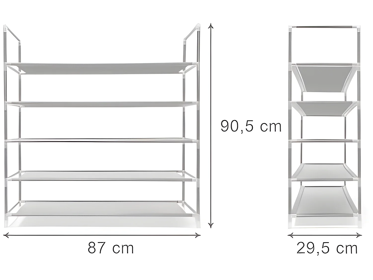 Étagère à chaussures meuble blanche 87 x 29.5 x 90.5 cm 13_0001028
