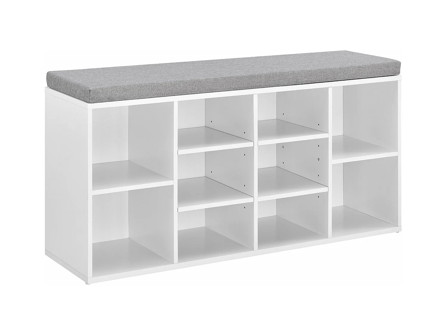 Sapateira armário de armazenamento MDF poliéster 103 cm branco cinza 03_0002846
