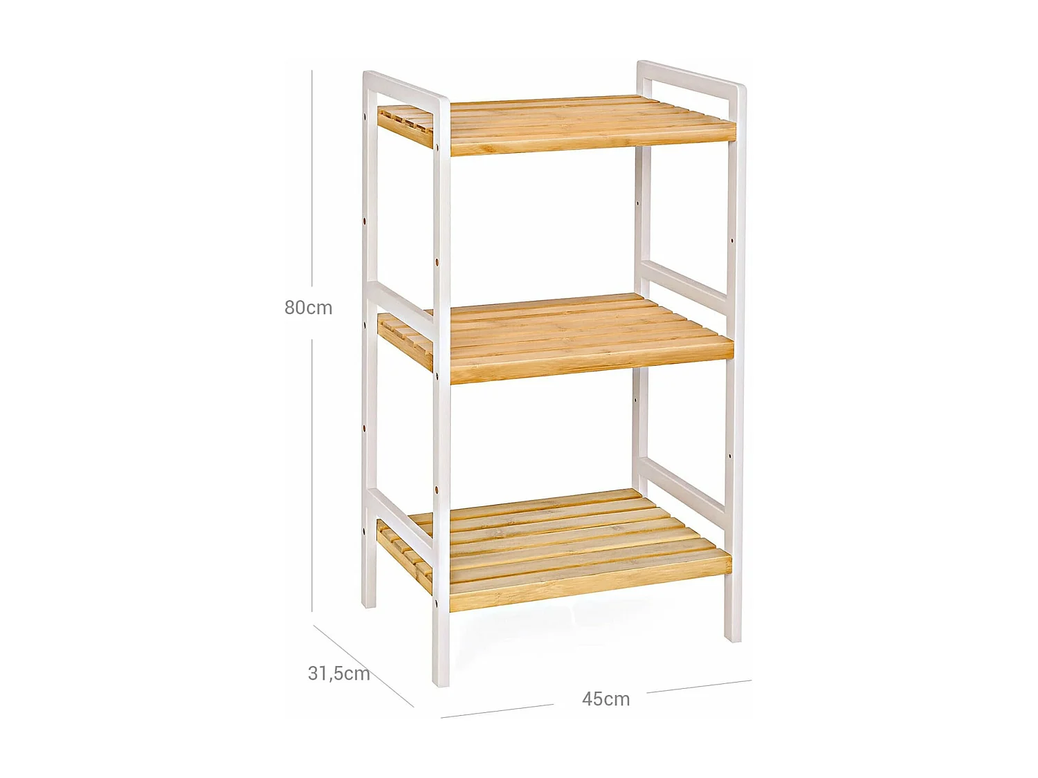 Étagère à chaussures meuble bambou marron 45 x 31.5 x 80 cm 12_0002872