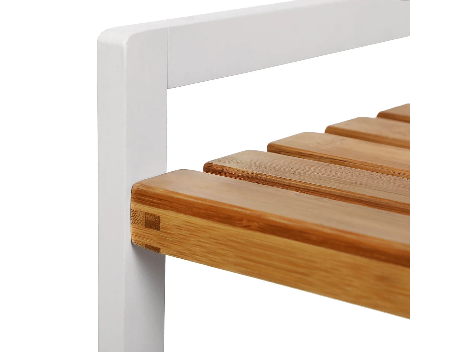 Zapatero de 3 niveles de bambú natural con estructura blanca 80 cm 12_0002872