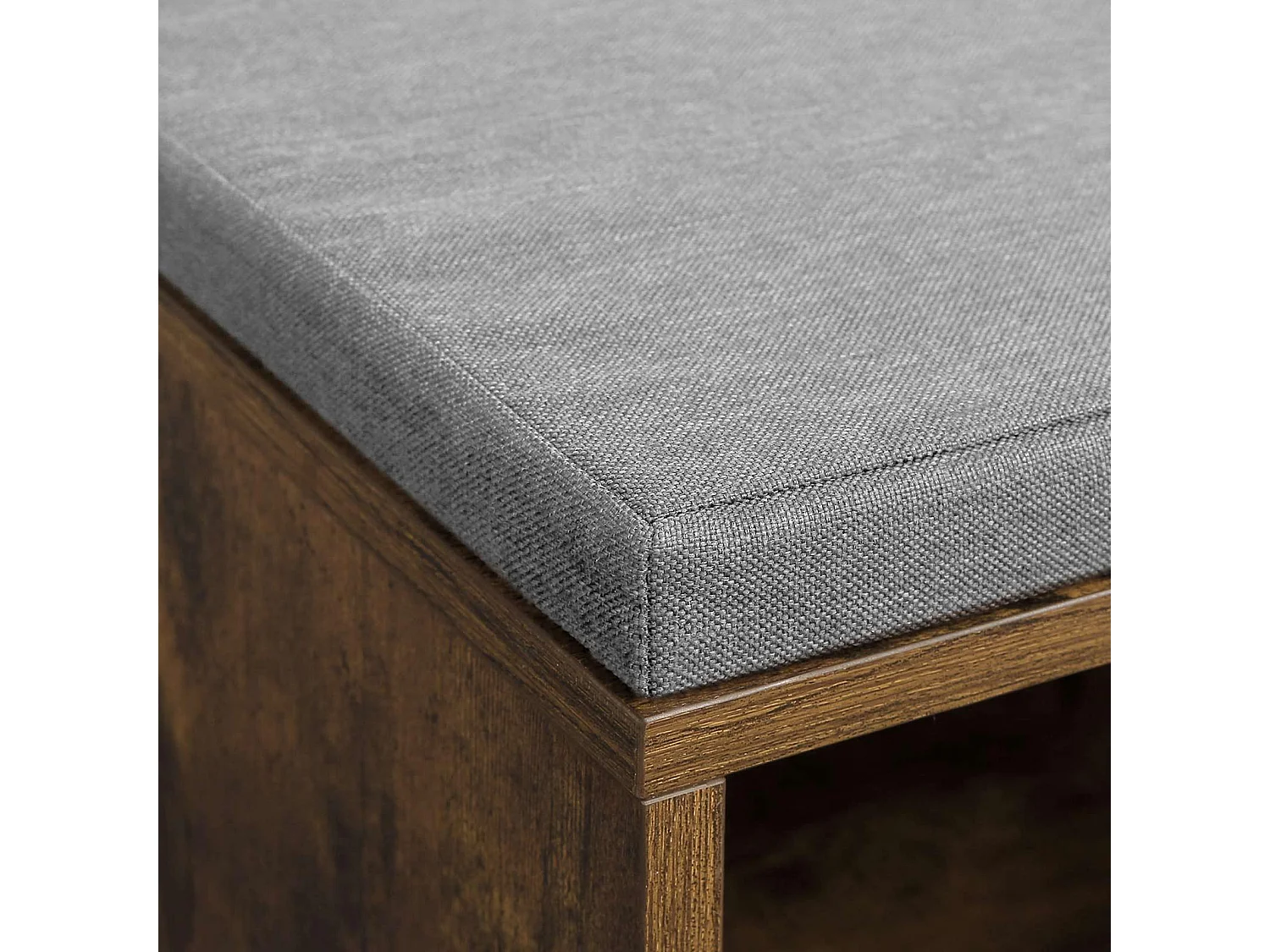 Bshoe banco sapateira organizador de 10 compartimentos com almofada para entrada 104 cm marrom rústico 12_0002643