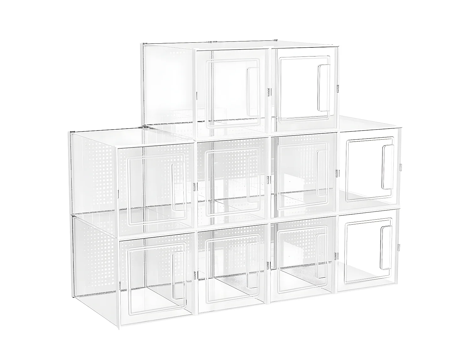 Grandes boîtes à chaussures lot de 10 rangement chaussures en plastique pour talons hauts et bottines empilable et pliable porte frontale transparente 12_0003159