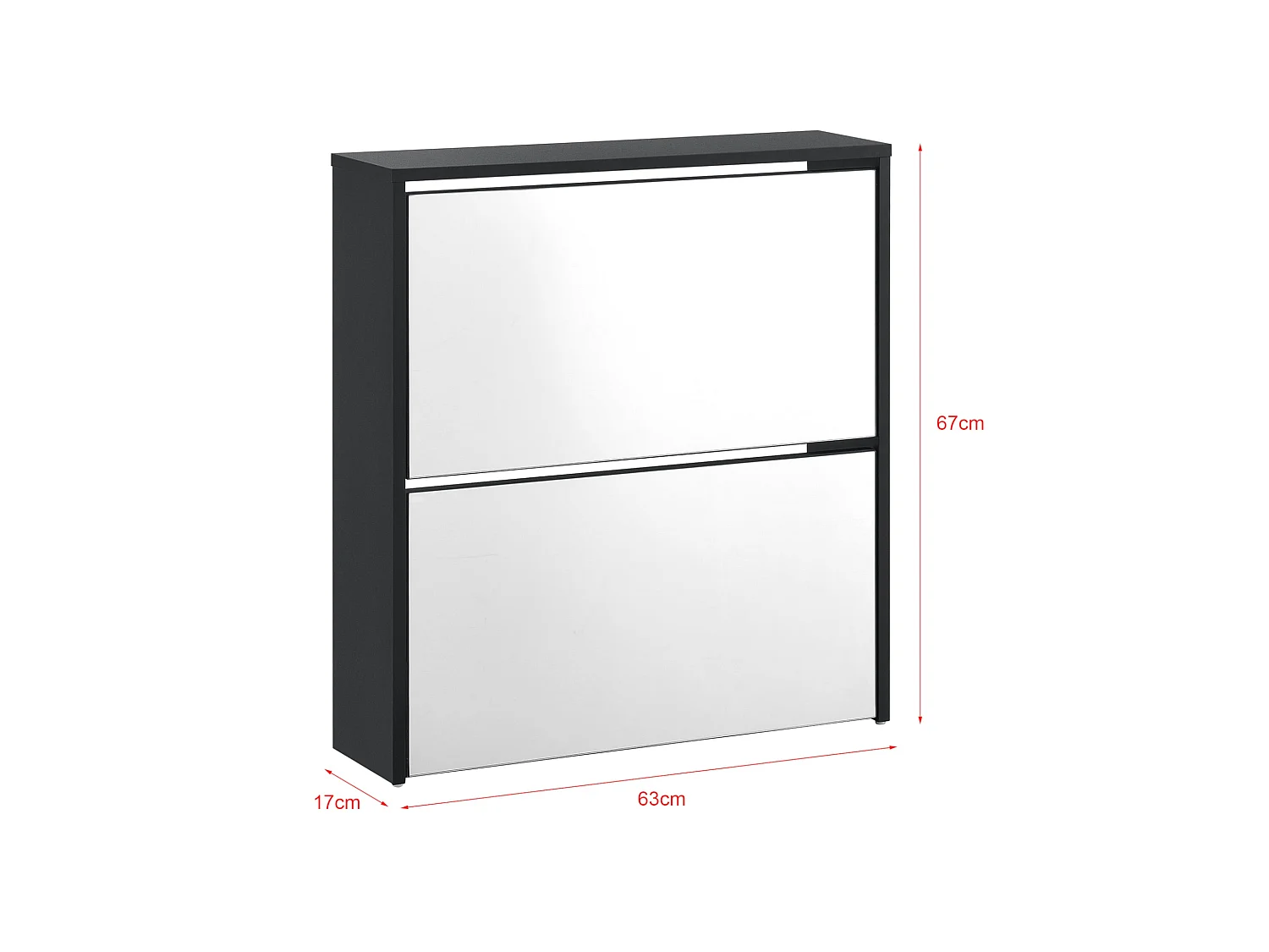 Étagère à chaussures design noire 63 x 17 x 67 cm 03_0005164