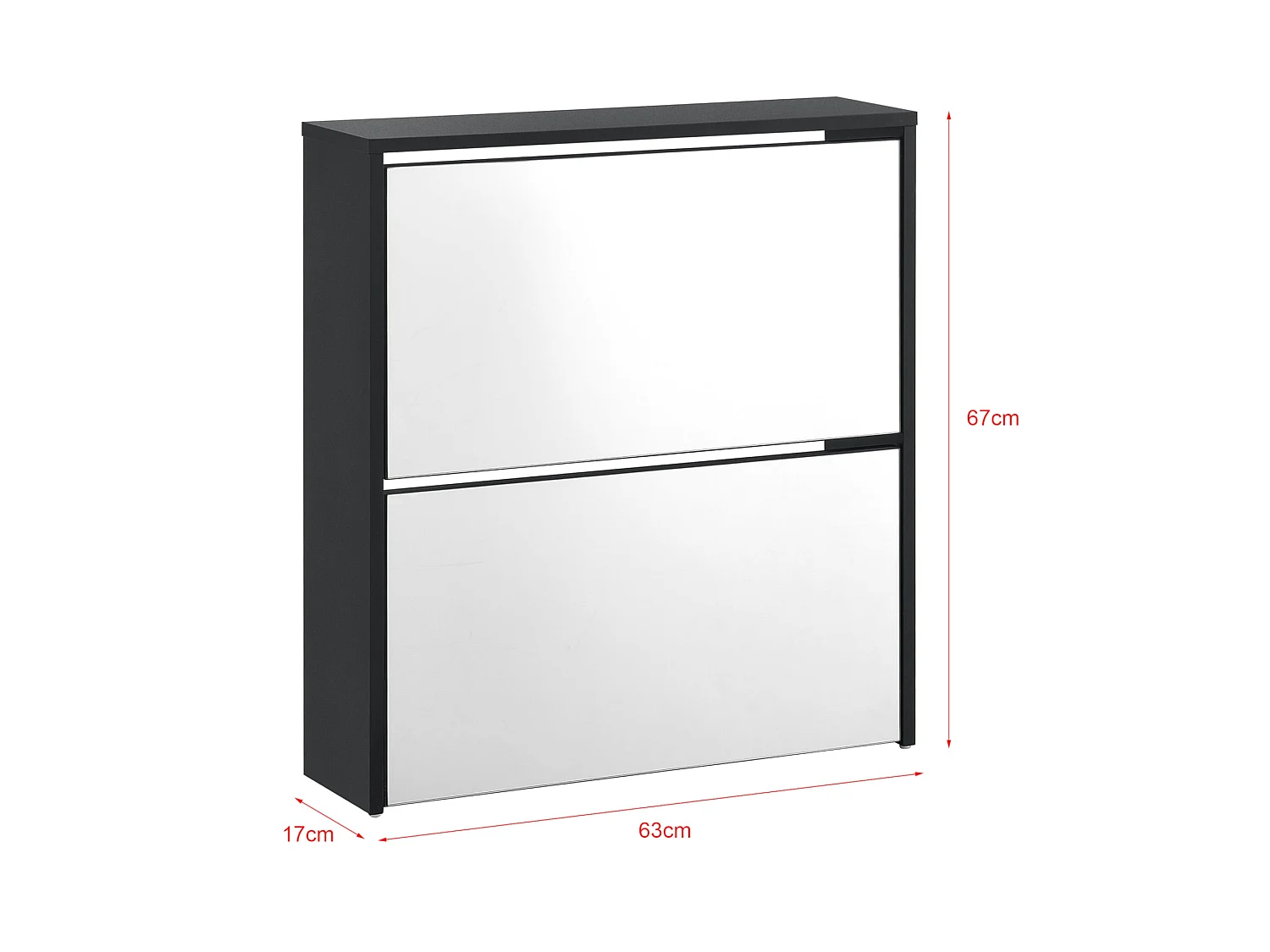 Étagère à chaussures design noire 63 x 17 x 67 cm 03_0005164