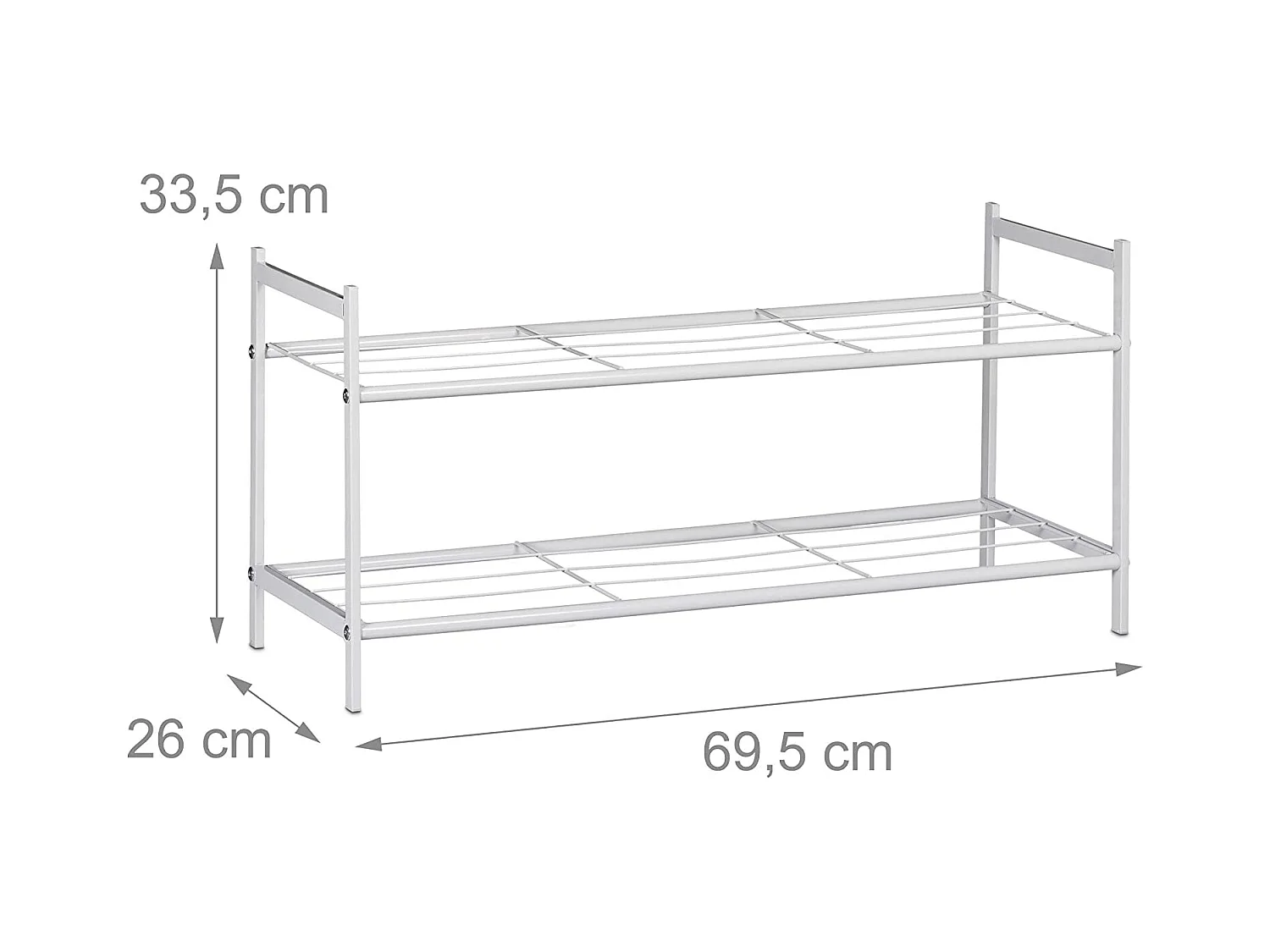 Meuble à chaussures étagère blanche 69.5 x 26 x 33.5 cm 13_0001639_2
