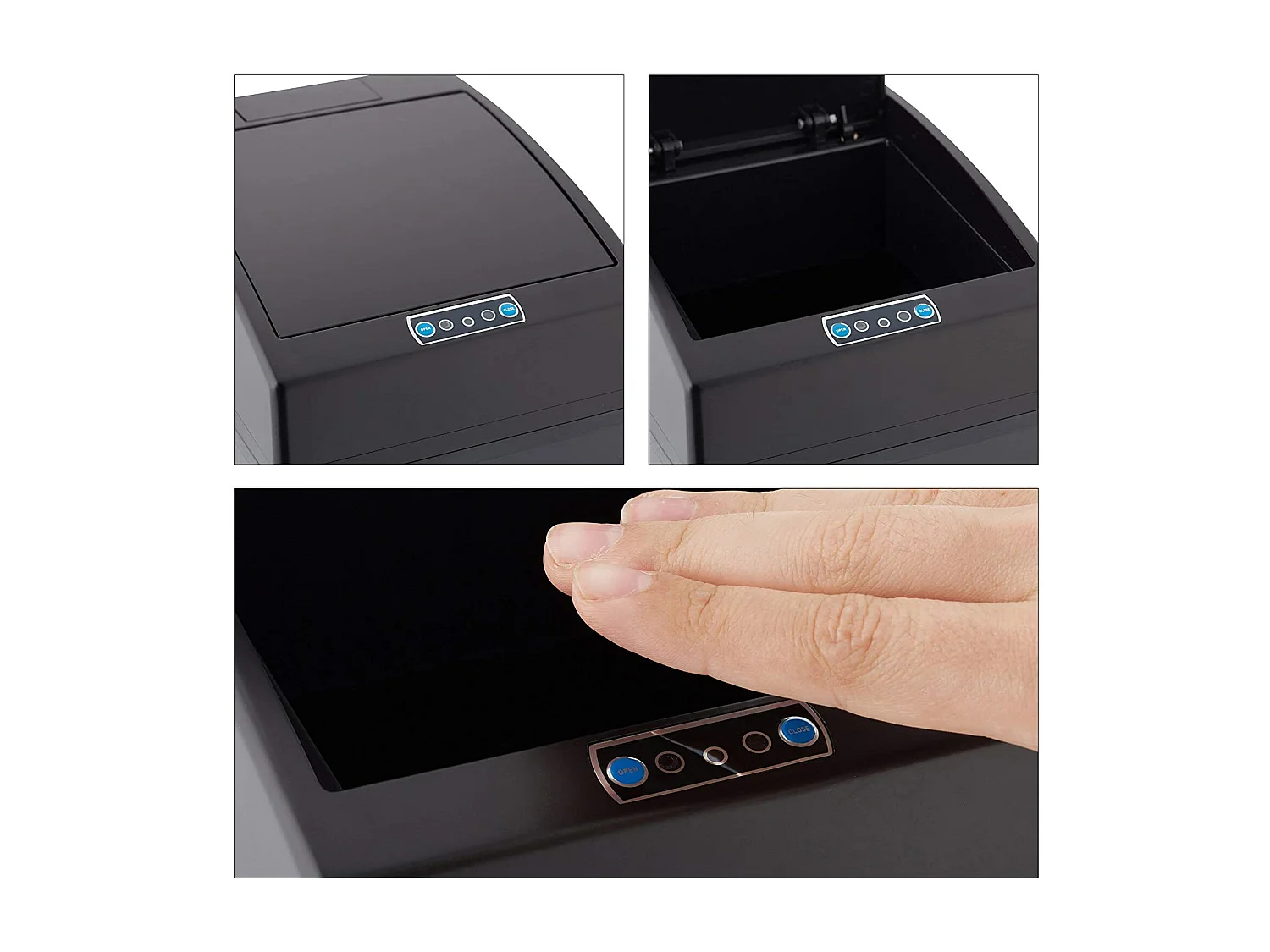 Cubo de basura automático de diseño de cocina con sensor y tapa interior cubo 7 litros negro 13_0002322_2