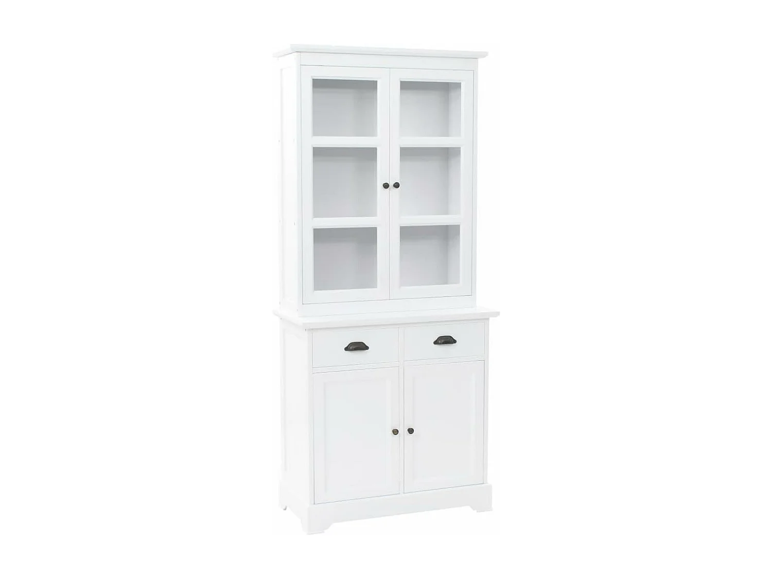 Buffet aparador console armário unidade de armazenamento armário de porcelana com 4 portas em MDF e madeira de pinho 180 cm 4402167