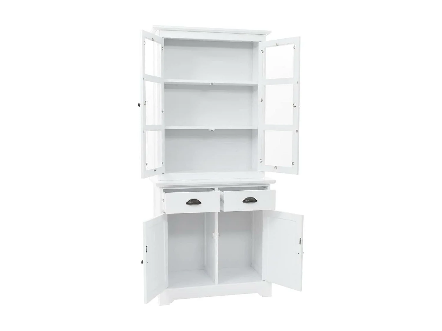 Buffet aparador console armário unidade de armazenamento armário de porcelana com 4 portas em MDF e madeira de pinho 180 cm 4402167