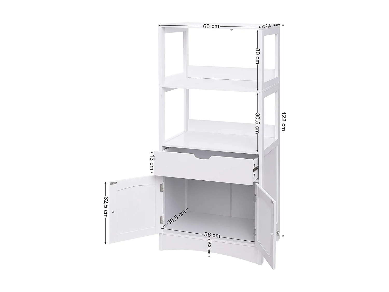 Móvel de arrumação buffet com gaveta 2 prateleiras abertas porta dupla móveis de casa de banho arrumação ampla 12_0000670