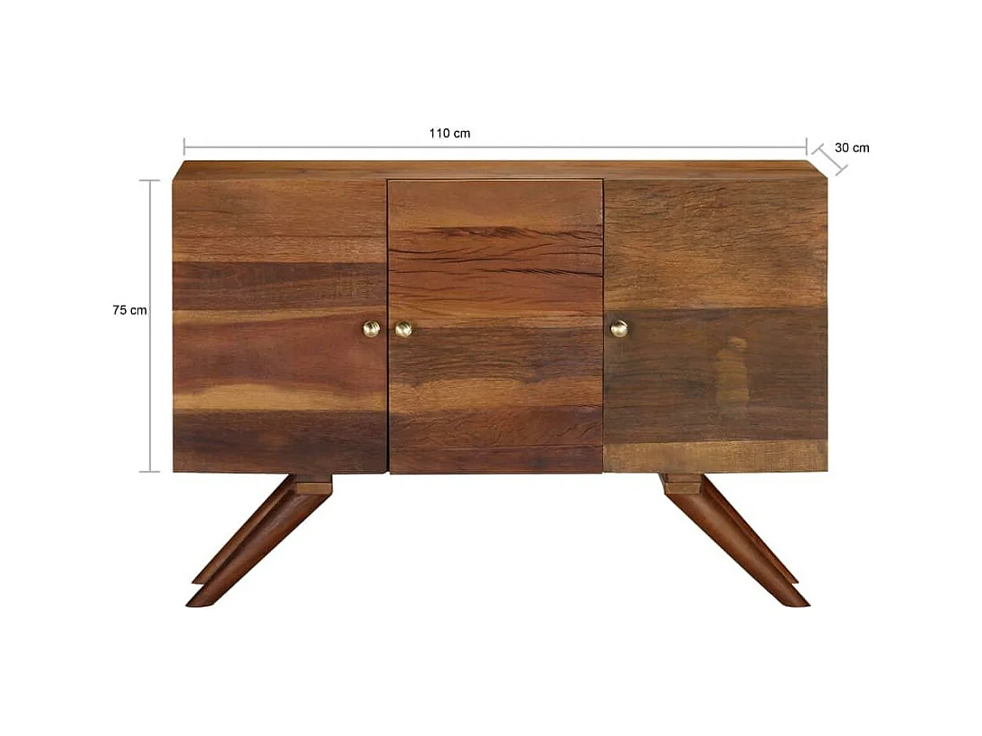 Aparador buffet mueble consola mueble de almacenamiento de madera maciza reciclada 110 cm marrón 4402286
