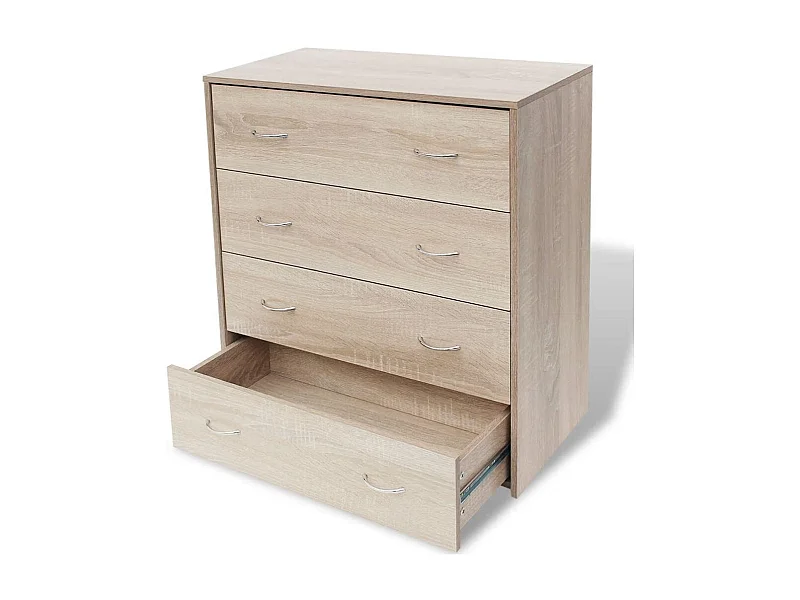 Aparador aparador console armário de armazenamento com 4 gavetas 71 cm cor carvalho marrom 4402121