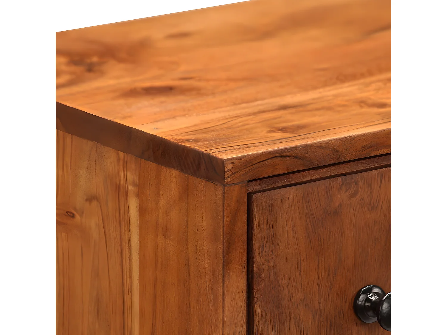 Buffet bahut armoire console meuble de rangement à tiroirs 75 cm bois d'acacia massif 4402208