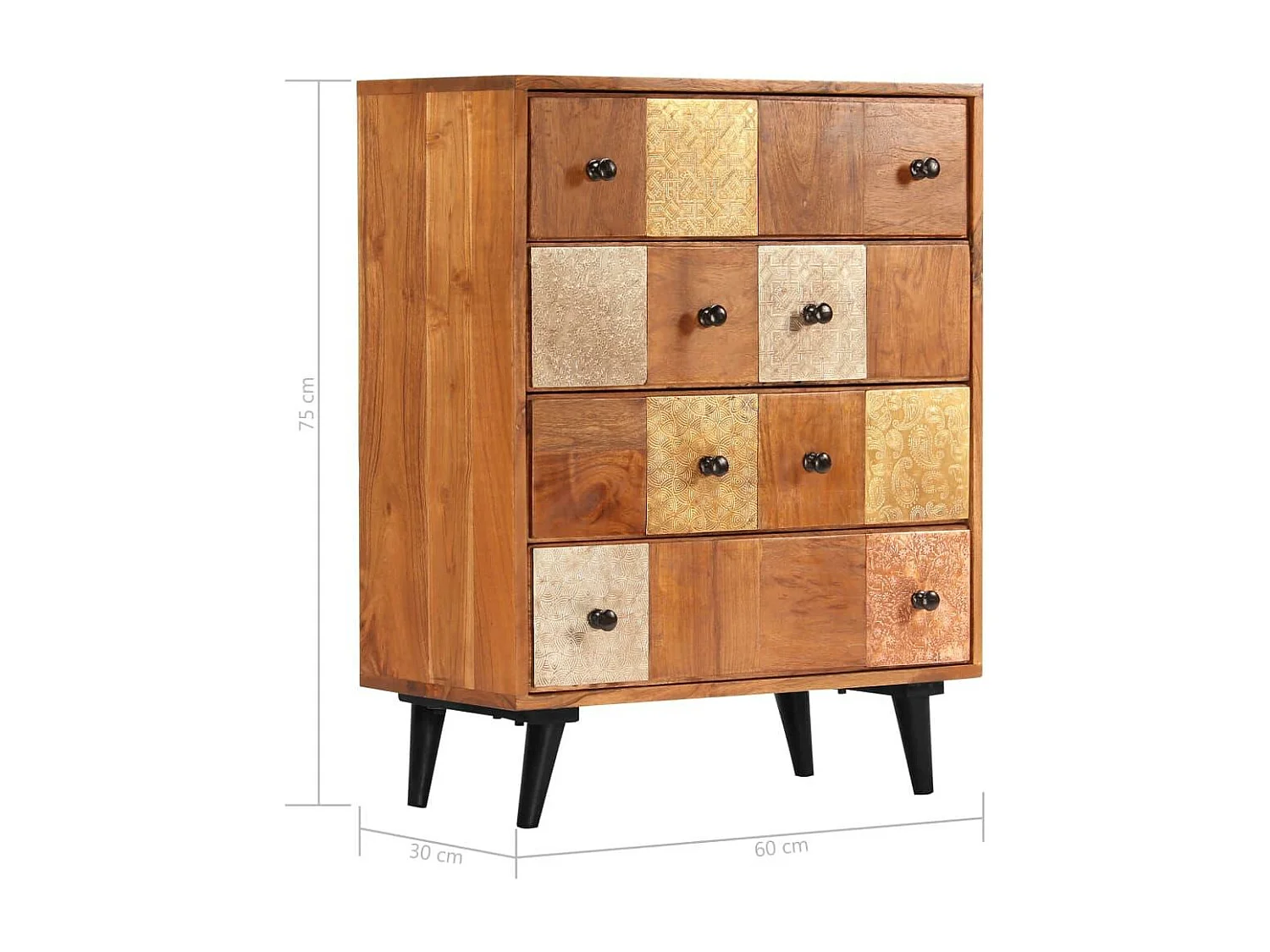Buffet Bahut Consol Consol Store Muebles 75 cm Solda Acacia Wood 4402208