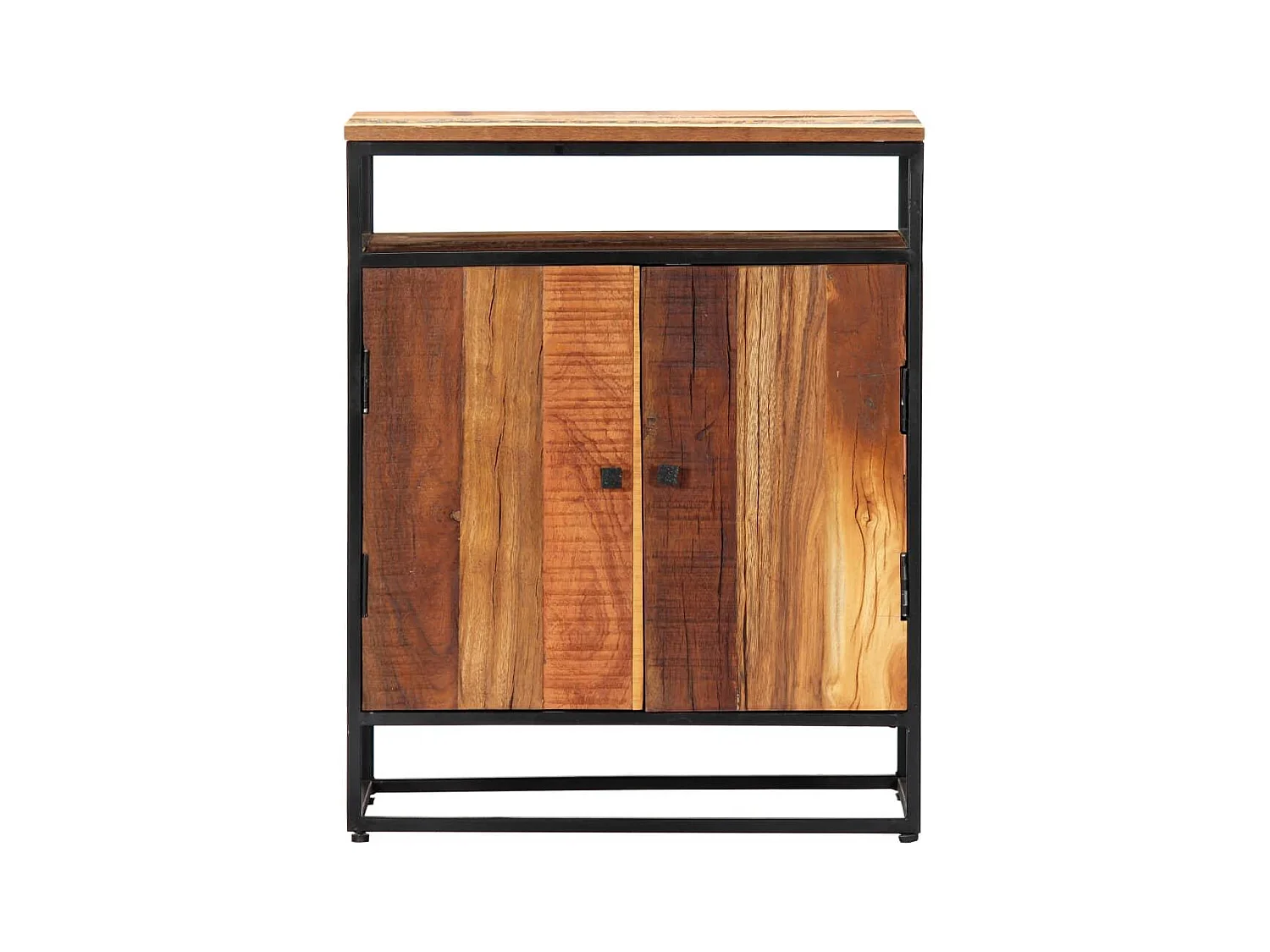 Aparador buffet mueble consola mueble de almacenamiento lateral 76 cm madera maciza recuperada y acero 4402059