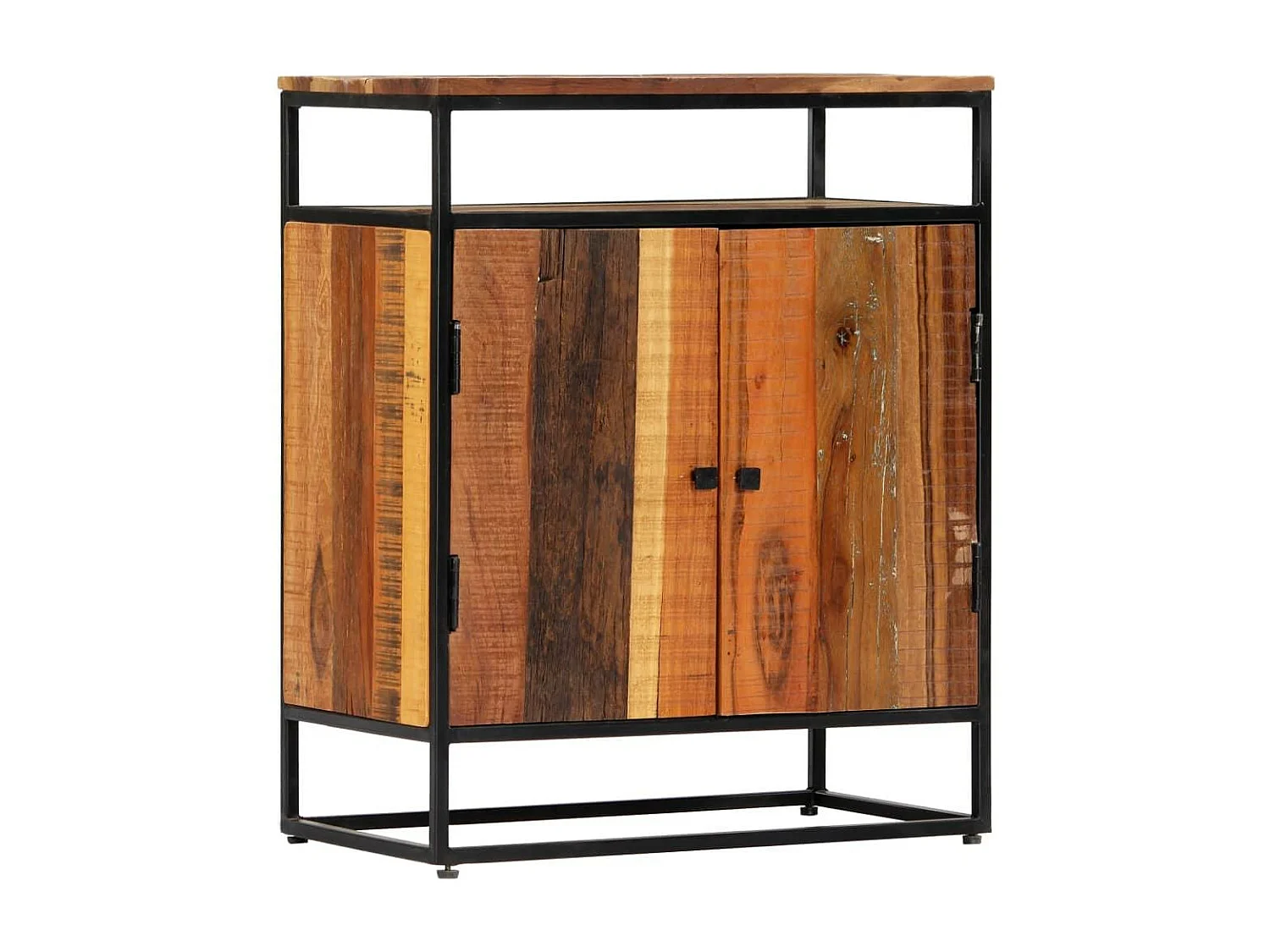 Aparador buffet mueble consola mueble de almacenamiento lateral 76 cm madera maciza recuperada y acero 4402059