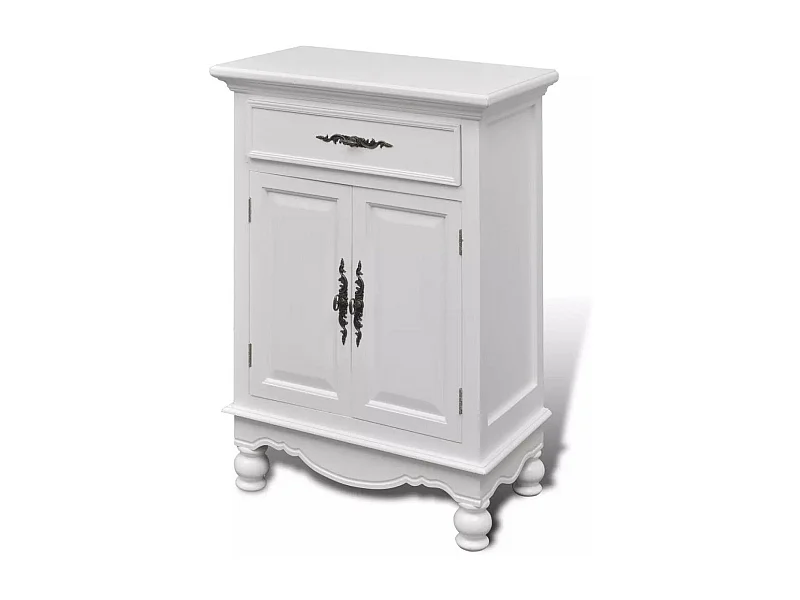 Aparador aparador consola mueble mueble almacenaje con 2 puertas y 1 cajón madera blanca 4402287