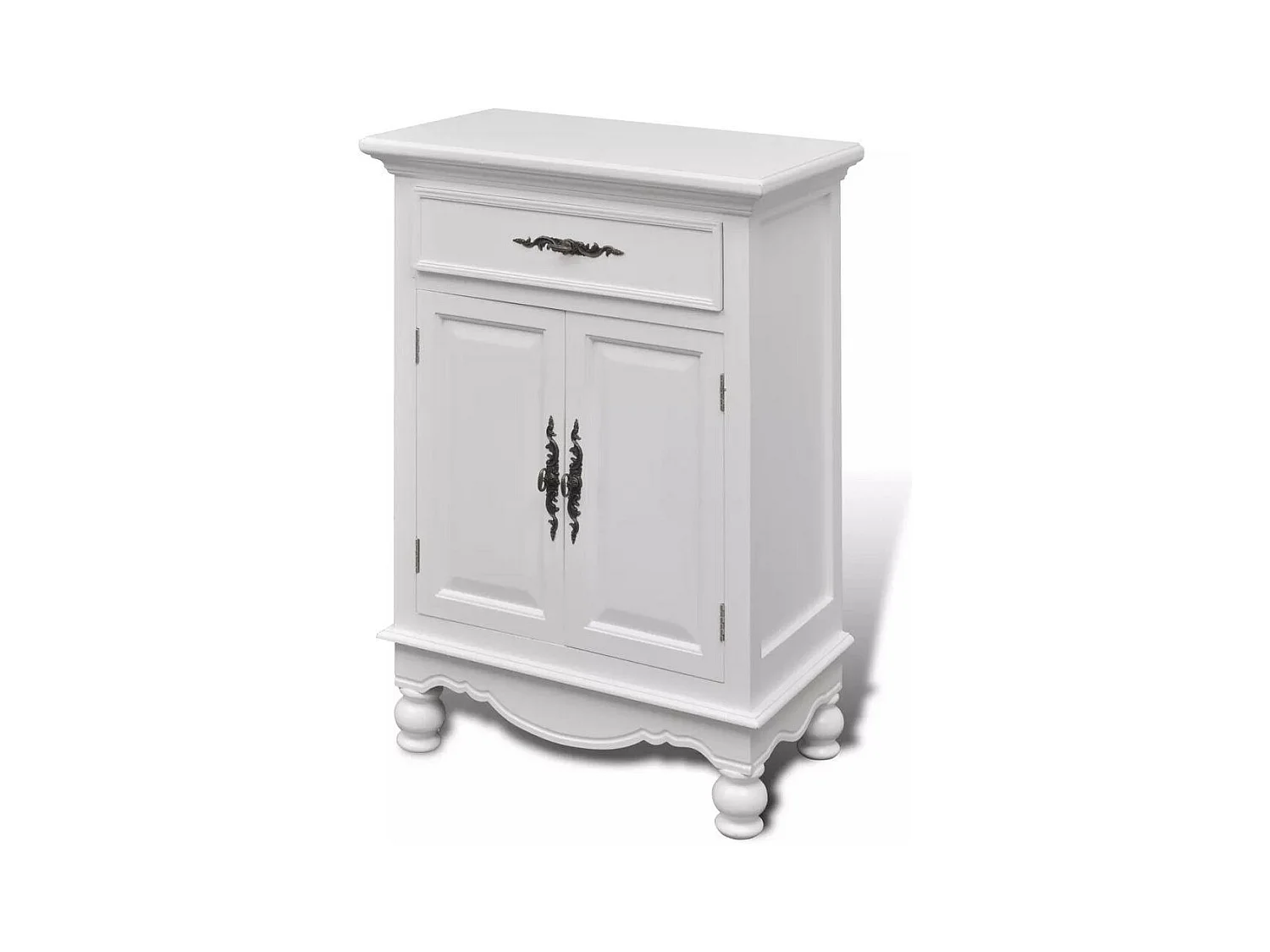 Credenza credenza consolle mobile contenitore con 2 ante e 1 cassetto in legno bianco 4402287