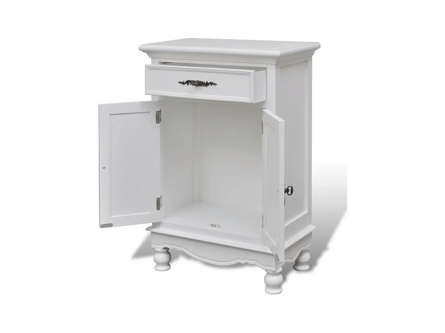 Credenza credenza consolle mobile contenitore con 2 ante e 1 cassetto in legno bianco 4402287