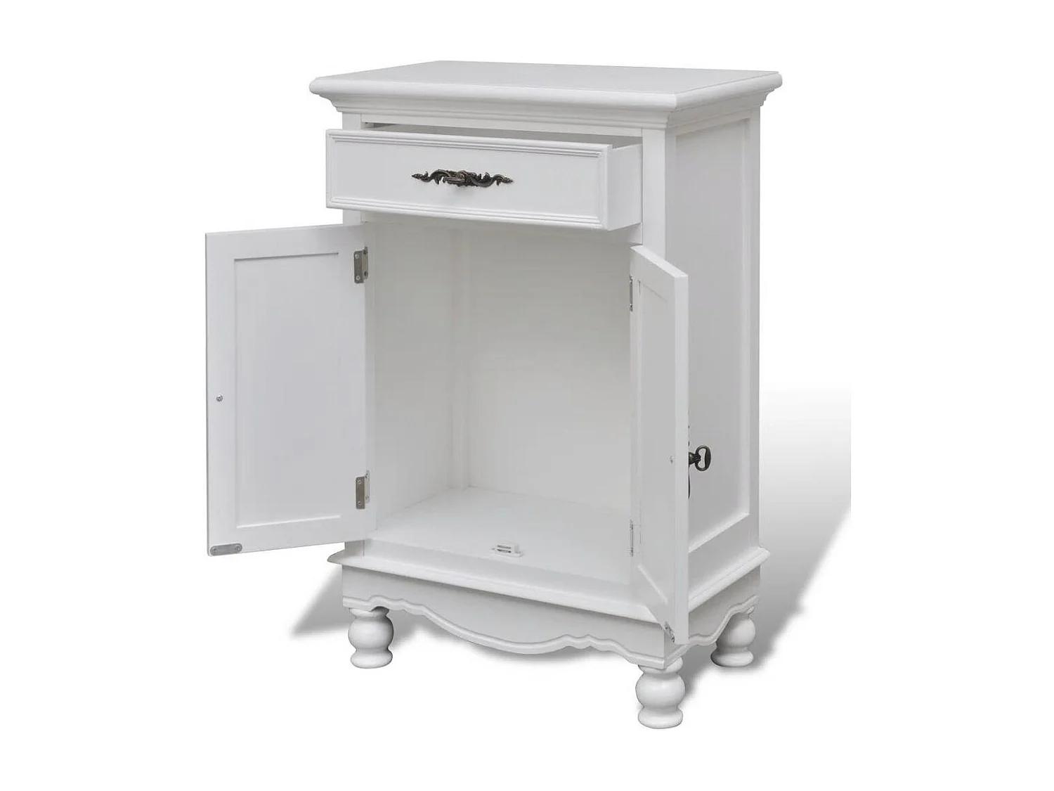 Aparador aparador consola mueble mueble almacenaje con 2 puertas y 1 cajón madera blanca 4402287