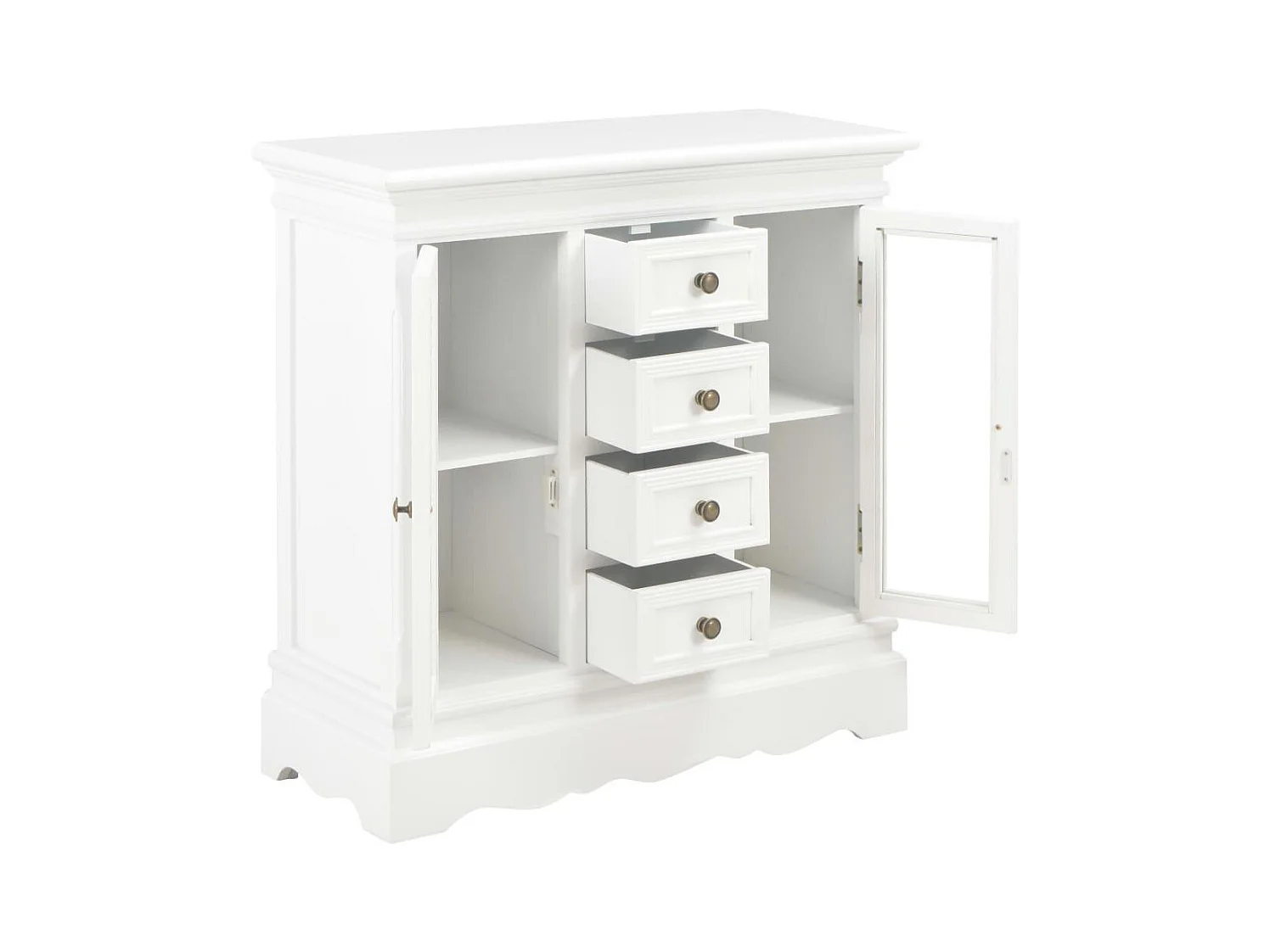 Aparador aparador consola mueble mueble almacenaje blanco 70 cm madera maciza de pino 4402057