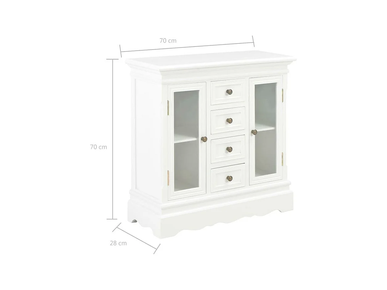 Aparador aparador consola mueble mueble almacenaje blanco 70 cm madera maciza de pino 4402057