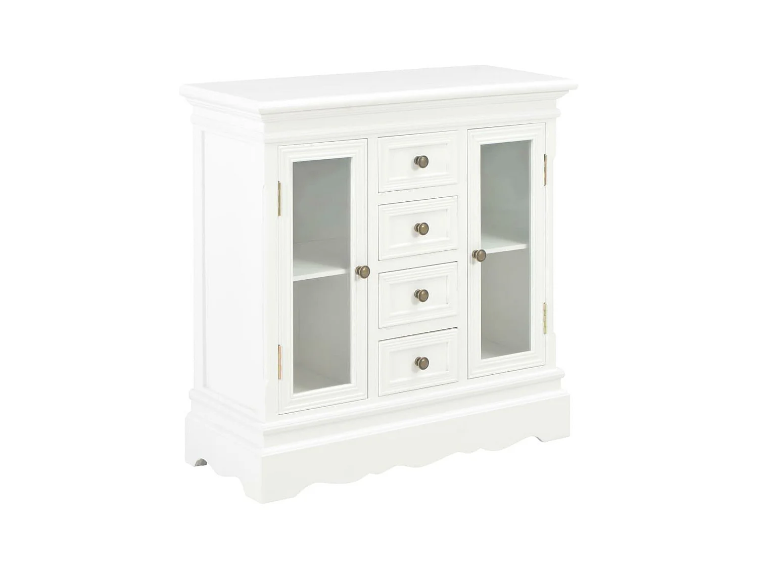 Credenza credenza consolle bianca contenitore 70 cm in legno di pino massiccio 4402057