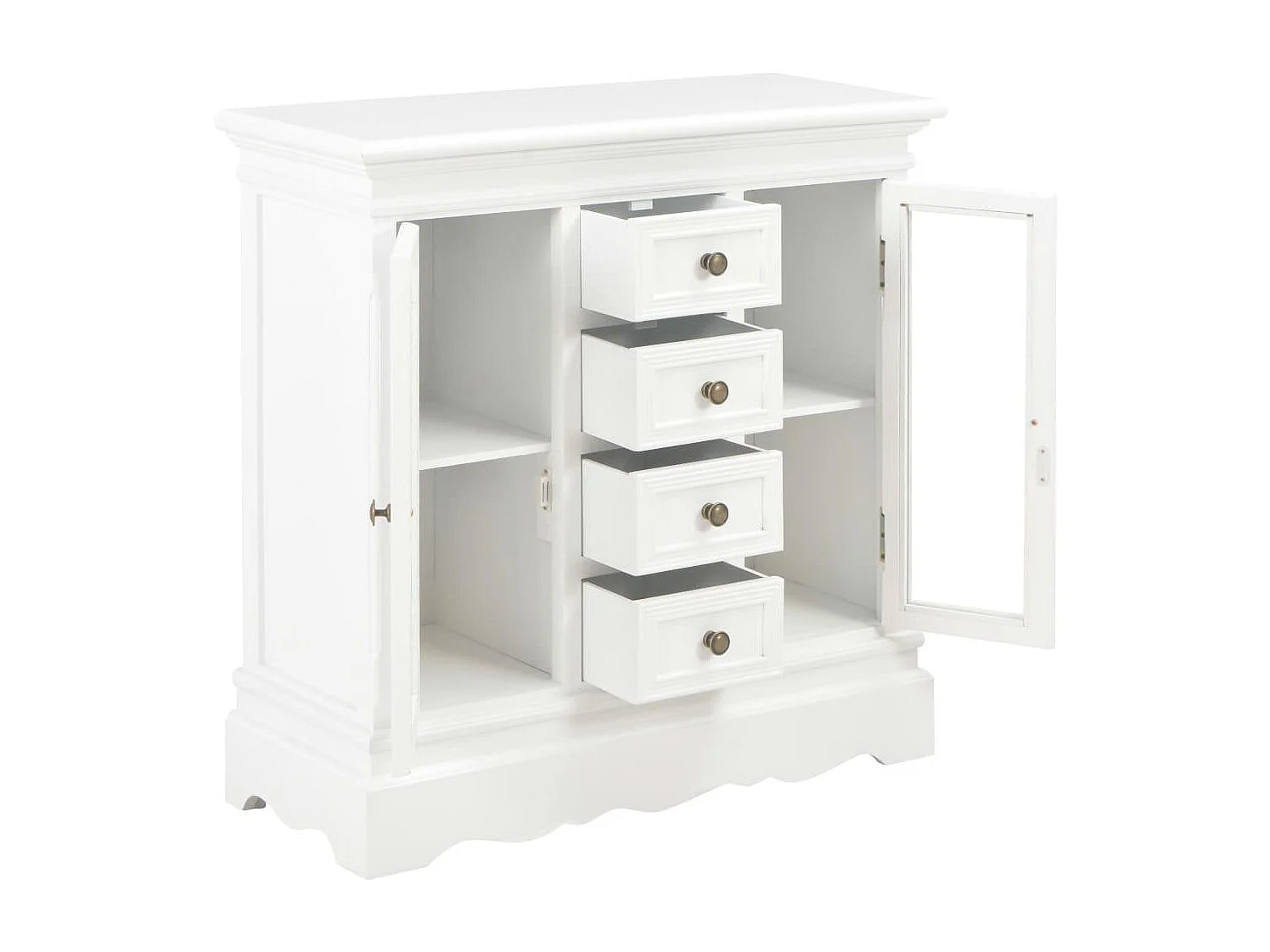 Aparador aparador consola mueble mueble almacenaje blanco 70 cm madera maciza de pino 4402057
