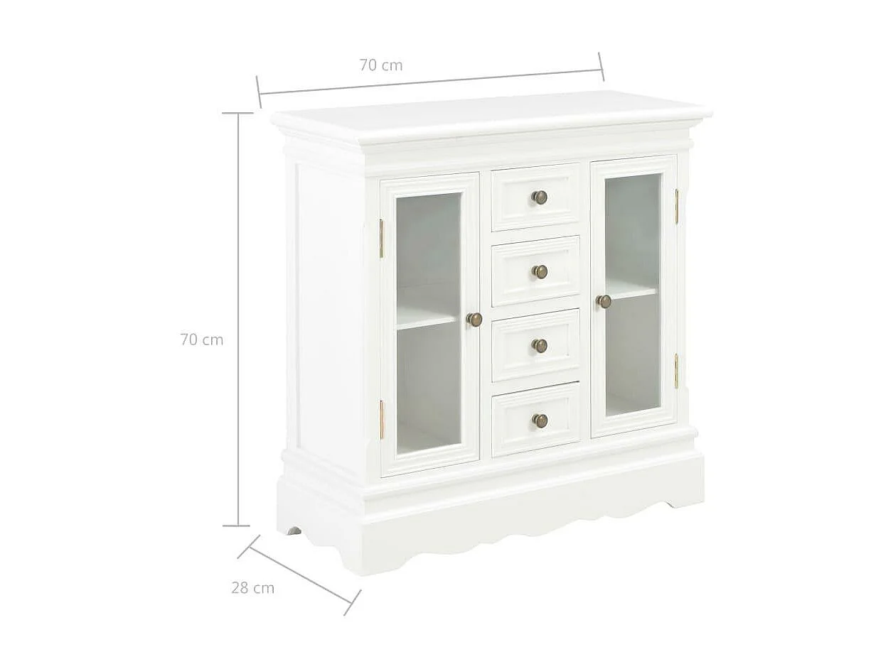 Aparador aparador consola mueble mueble almacenaje blanco 70 cm madera maciza de pino 4402057